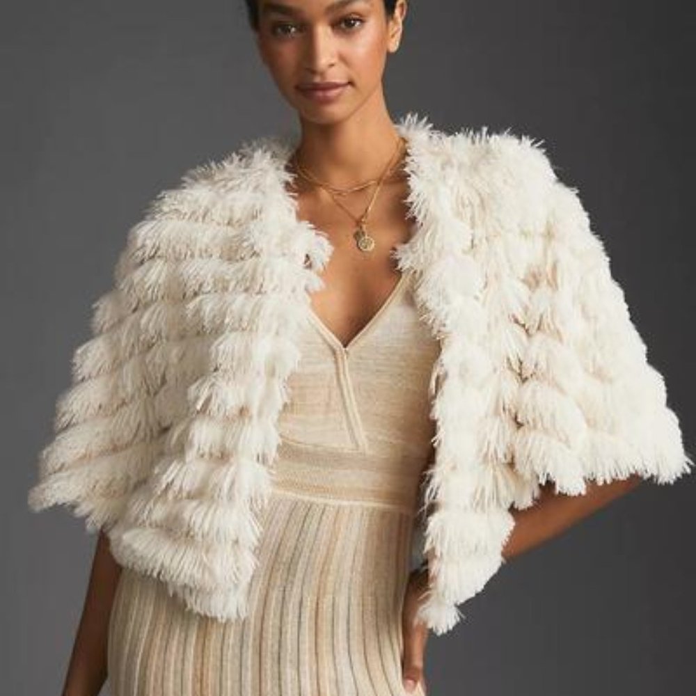 Anthropologie Faux Fur Cape - Picture 2 of 7